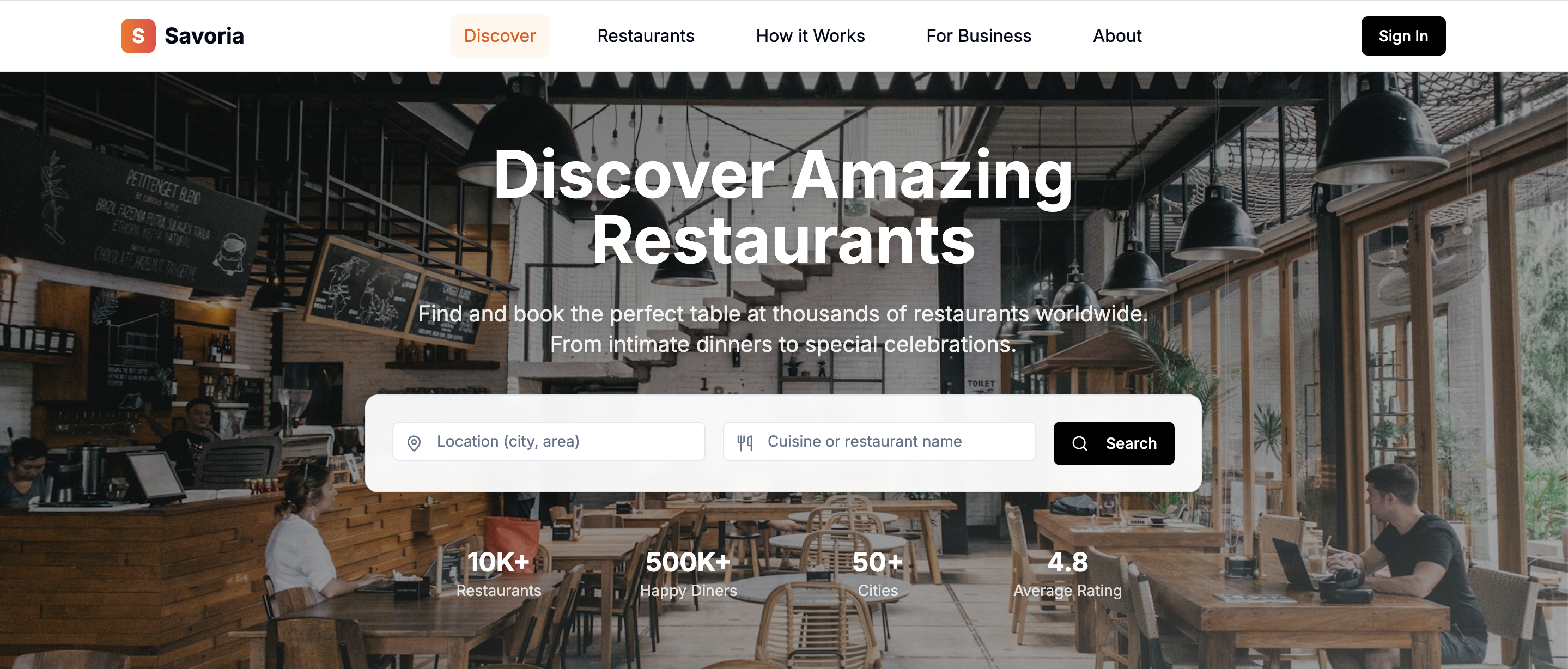 Savoria Restaurant Platform